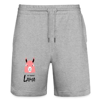 No drama Lama - Stanley/Stella Trainer Unisex Organic Jogging Shorts - heather grey - Front - Nik (191cm) & Marisol (170cm)