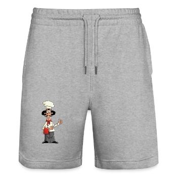 Chefkoch - Stanley/Stella Unisex Bio Joggingshorts Trainer  - Grau meliert - Vorne - Nik (191cm) & Marisol (170cm)