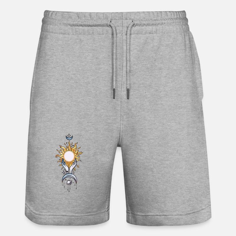 Le Soleil et la Lune - Short de jogging bio TRAINER Stanley/Stella unisexe - gris chiné