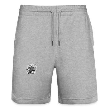 Ours polaire Soccer Équipe sportive Ours polaire - Short de jogging bio TRAINER Stanley/Stella unisexe - gris chiné - Devant - Nik (191cm) & Marisol (170cm)