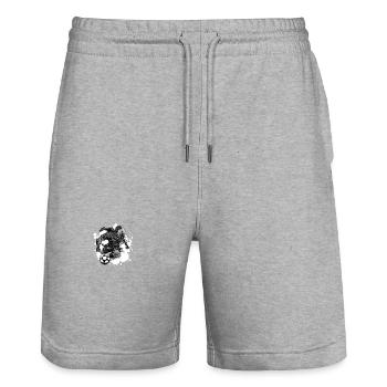 Spartan Football Gladiator Sports - Short de jogging bio TRAINER Stanley/Stella unisexe - gris chiné - Devant - Nik (191cm) & Marisol (170cm)
