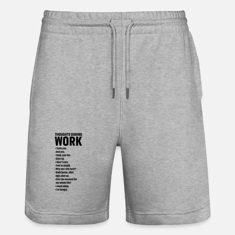 thoughts during work - Short de jogging bio TRAINER Stanley/Stella unisexe - gris chiné