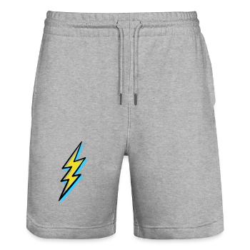 Blitz im Vorhut-Stil - Stanley/Stella Unisex Bio Joggingshorts Trainer  - Grau meliert - Vorne - Nik (191cm) & Marisol (170cm)