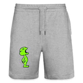 Frog screaming angry angry unhappy angry - Stanley/Stella Trainer Unisex Organic Jogging Shorts - heather grey - Front - Nik (191cm) & Marisol (170cm)