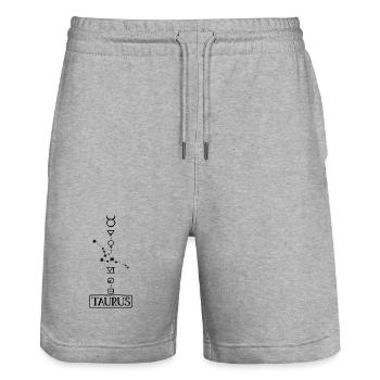 Taureau - Zodiaque du Taureau - noir - Short de jogging bio TRAINER Stanley/Stella unisexe - gris chiné - Devant - Nik (191cm) & Marisol (170cm)