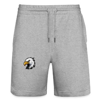 Eagle Head Cartoon Logo Style - Stanley/Stella Trainer Unisex Organic Jogging Shorts - heather grey - Front - Nik (191cm) & Marisol (170cm)