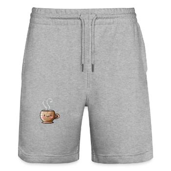 Kawaii Mug - Short de jogging bio TRAINER Stanley/Stella unisexe - gris chiné - Devant - Nik (191cm) & Marisol (170cm)