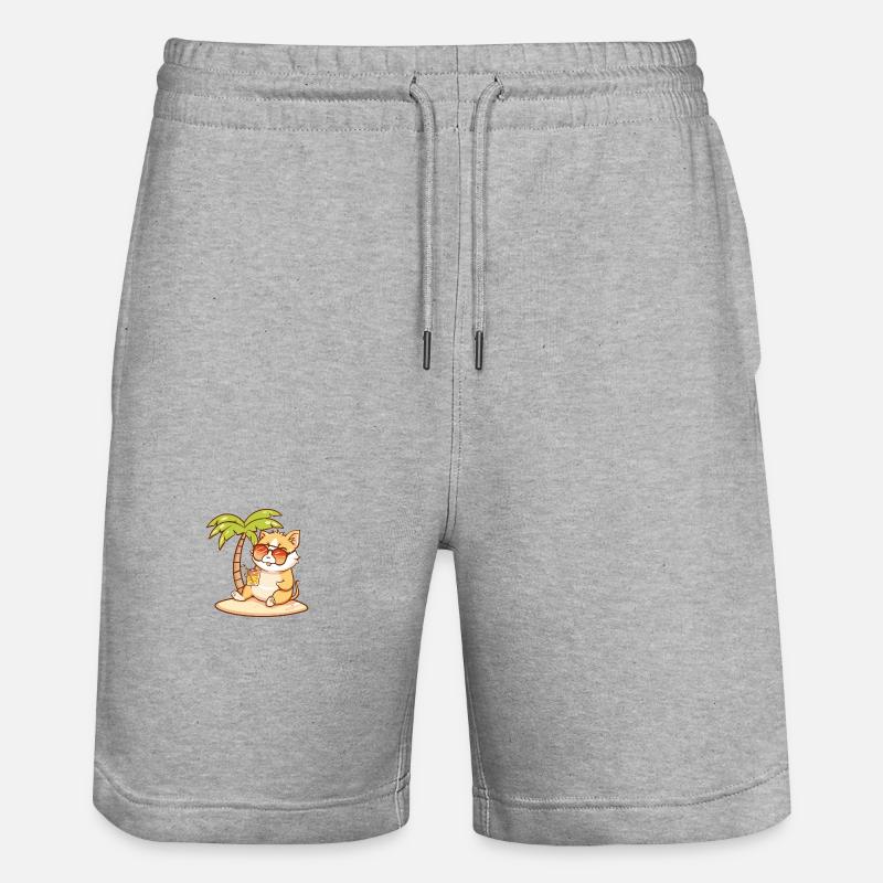 Hamster Summer Beach Comic - Stanley/Stella Trainer Unisex Organic Jogging Shorts - heather grey