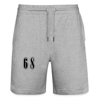 68 Symbole numérique - Short de jogging bio TRAINER Stanley/Stella unisexe - gris chiné - Devant - Nik (191cm) & Marisol (170cm)