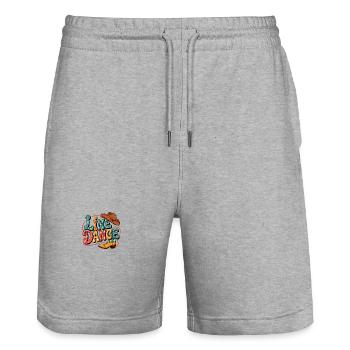 Line dancing my hobby - my passion - Stanley/Stella Trainer Unisex Organic Jogging Shorts - heather grey - Front - Nik (191cm) & Marisol (170cm)