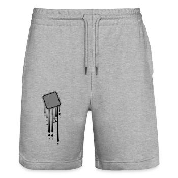 schmelzen tropfen graffiti cpu computer nerd desig - Stanley/Stella Unisex Bio Joggingshorts Trainer  - Grau meliert - Vorne - Nik (191cm) & Marisol (170cm)