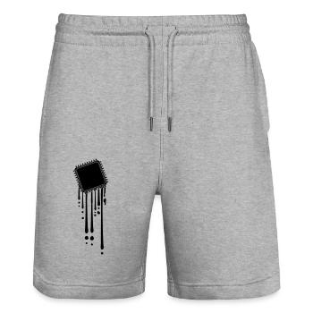 processeur goutte à goutte graffiti cpu ordinateur - Short de jogging bio TRAINER Stanley/Stella unisexe - gris chiné - Devant - Nik (191cm) & Marisol (170cm)
