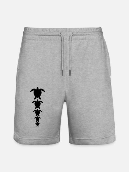 Many water turtles row - Stanley/Stella Trainer Unisex Organic Jogging Shorts - heather grey