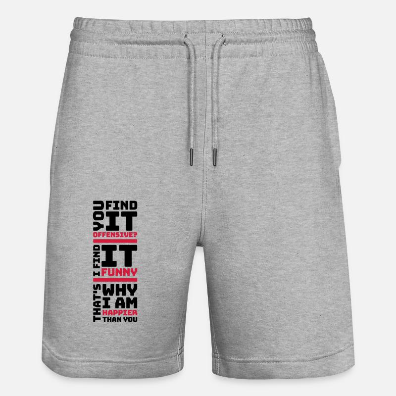 Vous trouvez cela offensant - Short de jogging bio TRAINER Stanley/Stella unisexe - gris chiné