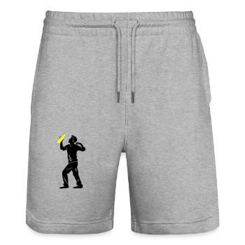 Party Silhouette Drinking - Stanley/Stella Unisex Bio Joggingshorts Trainer  - Grau meliert - Vorne - Nik (191cm) & Marisol (170cm)