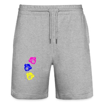 Affe Cool Kopf - Stanley/Stella Unisex Bio Joggingshorts Trainer  - Grau meliert - Vorne - Nik (191cm) & Marisol (170cm)