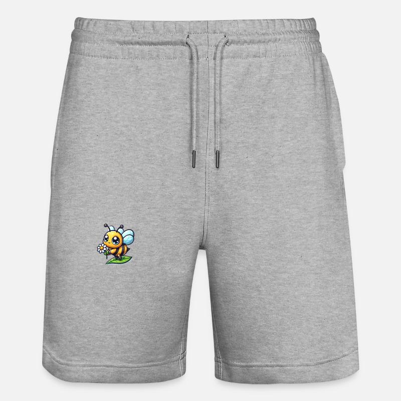 Abeille Cartoon 6 - Short de jogging bio TRAINER Stanley/Stella unisexe - gris chiné