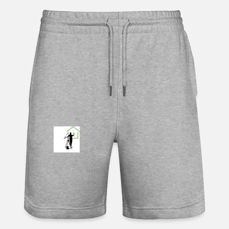Homme sur escabeau - Short de jogging bio TRAINER Stanley/Stella unisexe - gris chiné