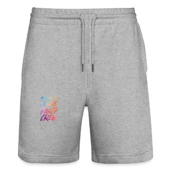 Greece Party Crew Bunt - Stanley/Stella Unisex Bio Joggingshorts Trainer  - Grau meliert - Vorne - Nik (191cm) & Marisol (170cm)