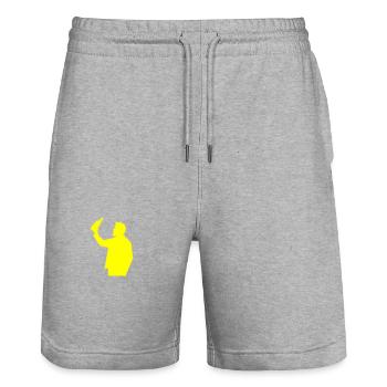 Drinking Man Party Celebrate Bottle - Stanley/Stella Trainer Unisex Organic Jogging Shorts - heather grey - Front - Nik (191cm) & Marisol (170cm)