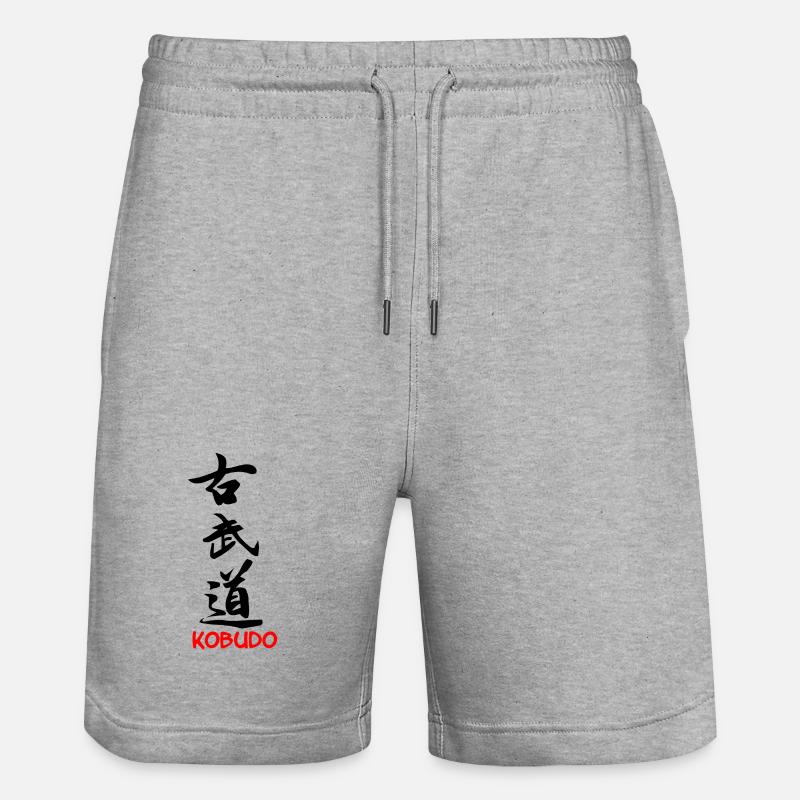 Kobudo noir japonais caractère écrit - Short de jogging bio TRAINER Stanley/Stella unisexe - gris chiné
