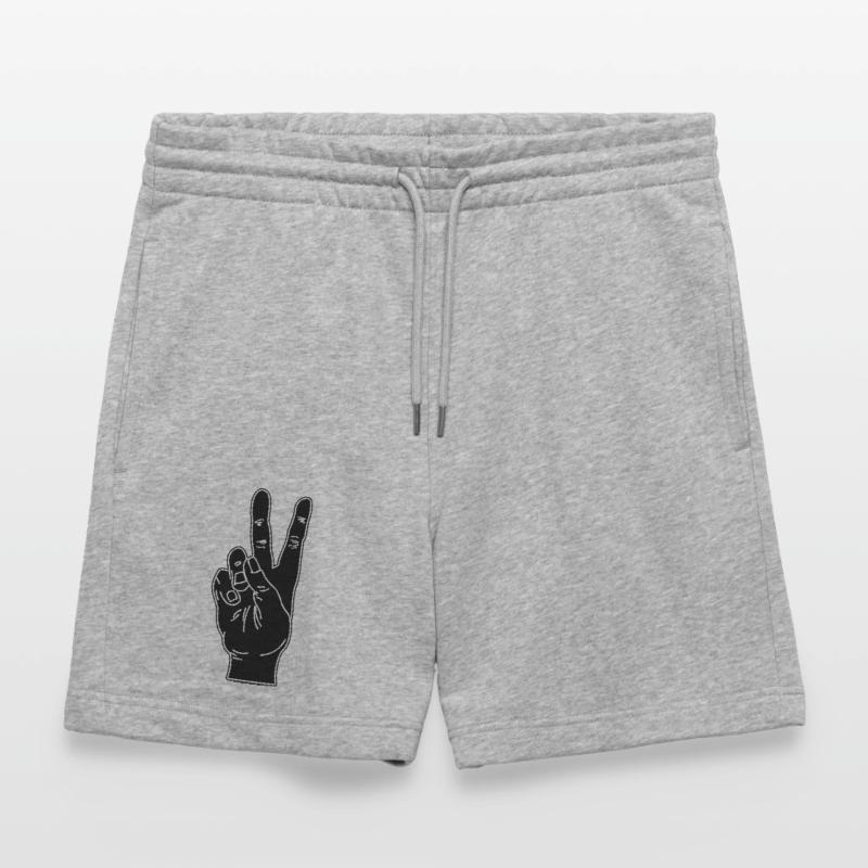 Black hand gesture peace Stanley/Stella Trainer Unisex Organic Jogging Shorts