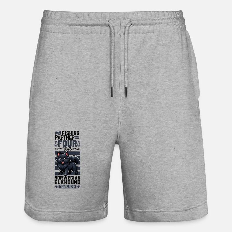 Pêche et terriers noirs russes - Short de jogging bio TRAINER Stanley/Stella unisexe - gris chiné