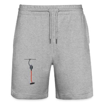 Téléski à boutons - Short de jogging bio TRAINER Stanley/Stella unisexe - gris chiné - Devant - Nik (191cm) & Marisol (170cm)