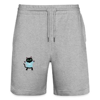 Lass dich umarmen. Kätzchen will gedrückt werde. - Stanley/Stella Unisex Bio Joggingshorts Trainer  - Grau meliert - Vorne - Nik (191cm) & Marisol (170cm)