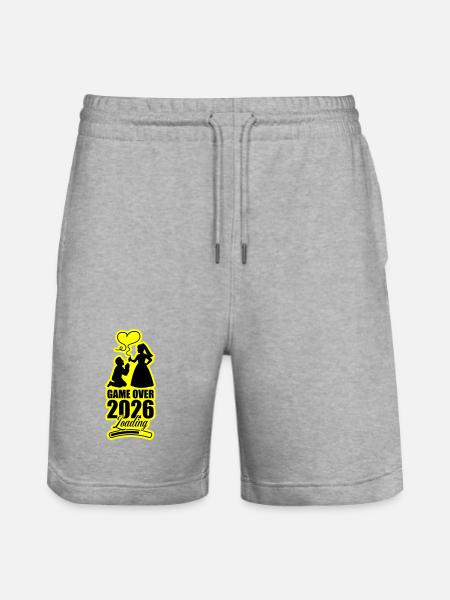 Game Over 2026 Wedding - Stanley/Stella Trainer Unisex Organic Jogging Shorts - heather grey