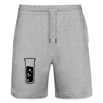 Reagenzglas Chemie Chemiker Geschenk - Stanley/Stella Unisex Bio Joggingshorts Trainer  - Grau meliert - Vorne - Nik (191cm) & Marisol (170cm)