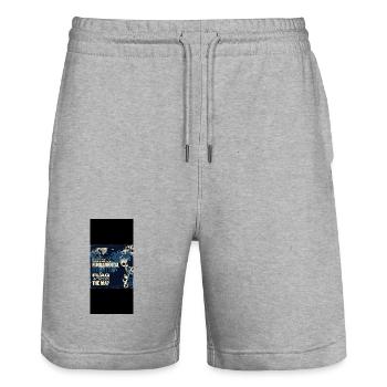 Grundlegende Entwürfe - Stanley/Stella Unisex Bio Joggingshorts Trainer  - Grau meliert - Vorne - Nik (191cm) & Marisol (170cm)