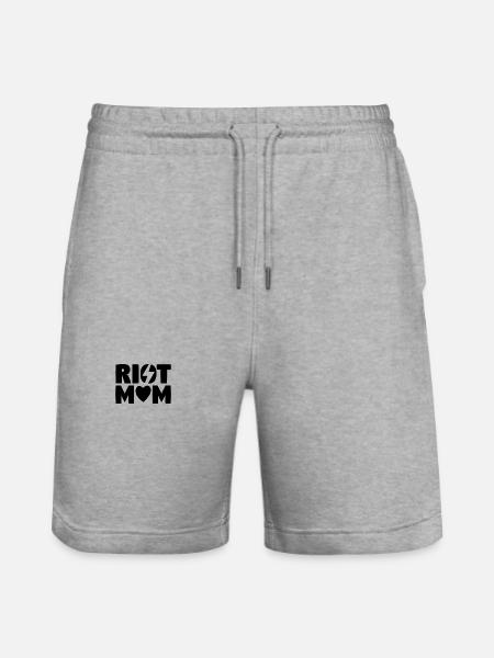 «RIOT MOM» logo - Stanley/Stella Trainer Unisex Organic Jogging Shorts - heather grey