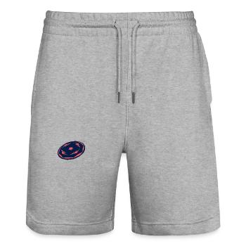 Disc Golf Disc Throwing Disc Ultimate Sport - Stanley/Stella Trainer Unisex Organic Jogging Shorts - heather grey - Front - Nik (191cm) & Marisol (170cm)
