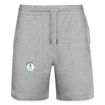 Symbole de la fusée - Short de jogging bio TRAINER Stanley/Stella unisexe - gris chiné - Devant - Nik (191cm) & Marisol (170cm)