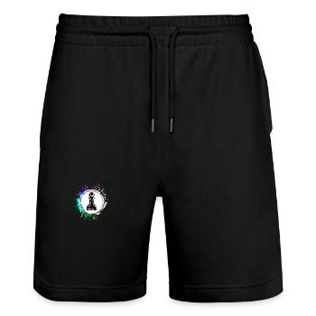 Bishop Pawn Chess Piece - Stanley/Stella Trainer Unisex Organic Jogging Shorts - black - Front - Nik (191cm) & Marisol (170cm)