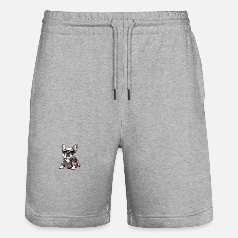 Buldog Français Chien Été - Short de jogging bio TRAINER Stanley/Stella unisexe - gris chiné