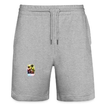 Bali 2025 Palm Trees Multicolored - Stanley/Stella Trainer Unisex Organic Jogging Shorts - heather grey - Front - Nik (191cm) & Marisol (170cm)