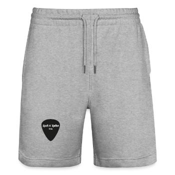 Plectre Petit Noir - Short de jogging bio TRAINER Stanley/Stella unisexe - gris chiné - Devant - Nik (191cm) & Marisol (170cm)