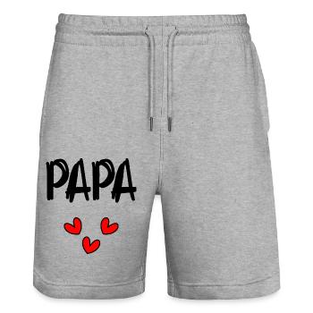 DAD. FATHER'S DAY. HAPPY DADDY'S DAY. HAPPY BIRTHDAY - Stanley/Stella Trainer Unisex Organic Jogging Shorts - heather grey - Front - Nik (191cm) & Marisol (170cm)