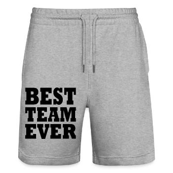 Best team ever - Stanley/Stella Unisex Bio Joggingshorts Trainer  - Grau meliert - Vorne - Nik (191cm) & Marisol (170cm)