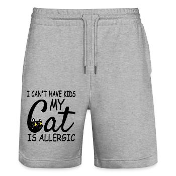 Kann keine Kinder haben meine Katze ist allergisch - Stanley/Stella Unisex Bio Joggingshorts Trainer  - Grau meliert - Vorne - Nik (191cm) & Marisol (170cm)