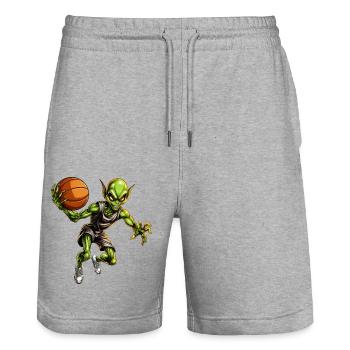 Extraterrestre de basket-ball - Short de jogging bio TRAINER Stanley/Stella unisexe - gris chiné - Devant - Nik (191cm) & Marisol (170cm)