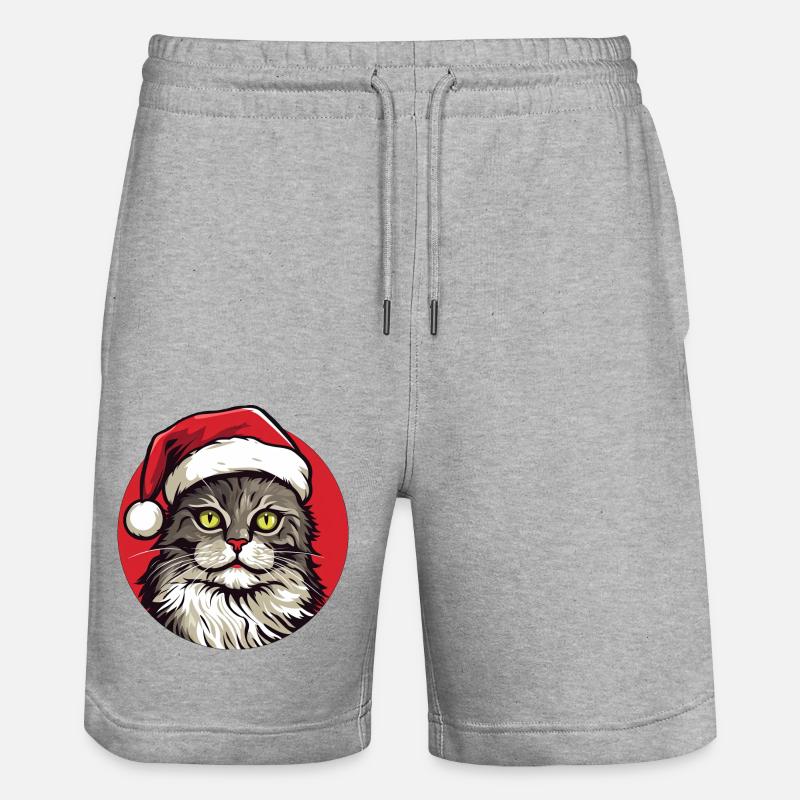 Chats Noël - Short de jogging bio TRAINER Stanley/Stella unisexe - gris chiné