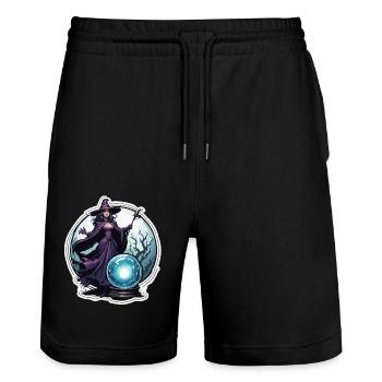 Witch / Magic / Witch Ritual / Fairy Tale / Spell - Stanley/Stella Trainer Unisex Organic Jogging Shorts - black - Front - Nik (191cm) & Marisol (170cm)