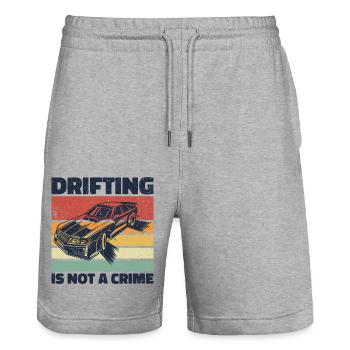 Drifting Is Not A Crime - Car Lover Gift - Stanley/Stella Trainer Unisex Organic Jogging Shorts - heather grey - Front - Nik (191cm) & Marisol (170cm)