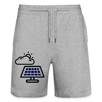 Panneaux d’énergie solaire - Short de jogging bio TRAINER Stanley/Stella unisexe - gris chiné - Devant - Nik (191cm) & Marisol (170cm)