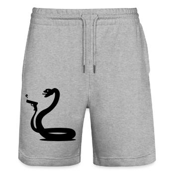 Schwarze Schlange - Stanley/Stella Unisex Bio Joggingshorts Trainer  - Grau meliert - Vorne - Nik (191cm) & Marisol (170cm)