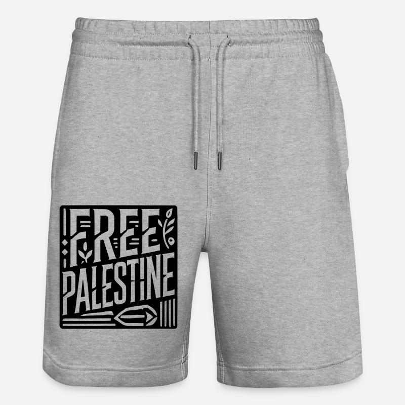 Free palestine - Short de jogging bio TRAINER Stanley/Stella unisexe - gris chiné