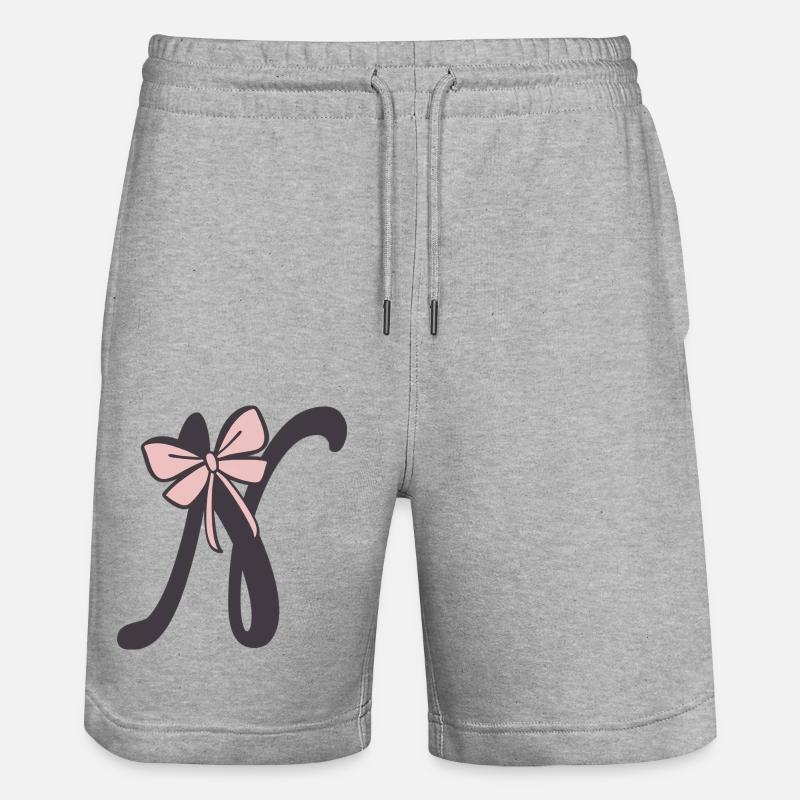 Ruban Lettre N Initiale - Short de jogging bio TRAINER Stanley/Stella unisexe - gris chiné